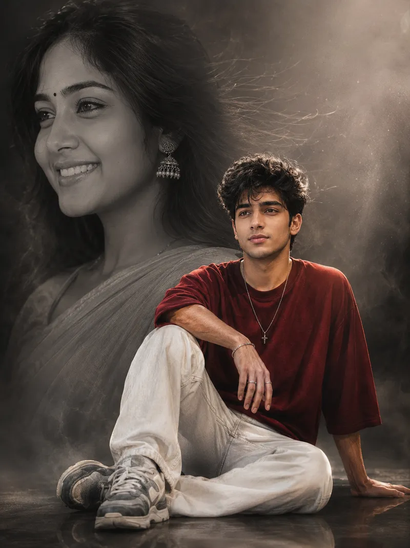 Indian Cinematic Couple Portrait AI Prompt