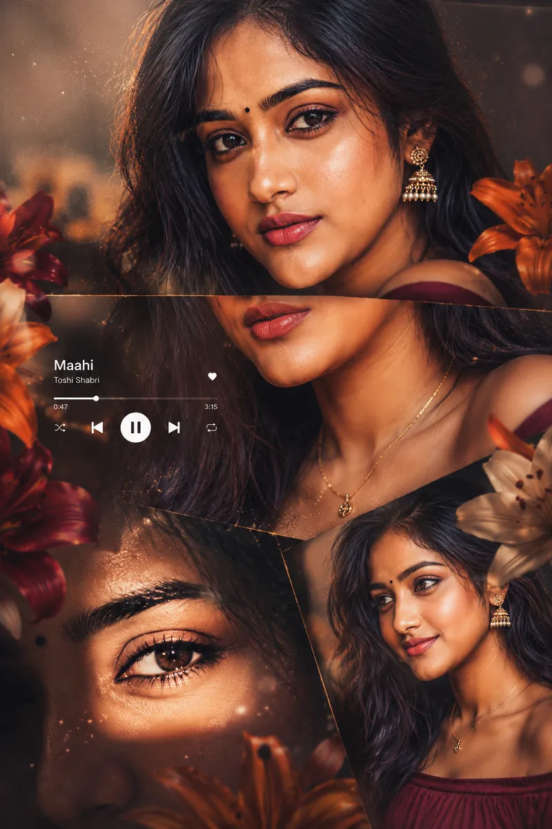 Indian Girl Solo AI Prompt: Cinematic Glam Portrait