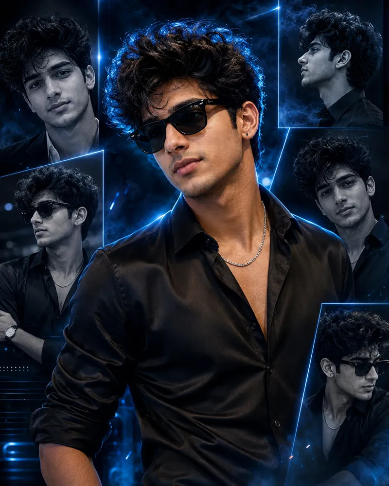 Stylish Indian Hero Collage AI Prompt