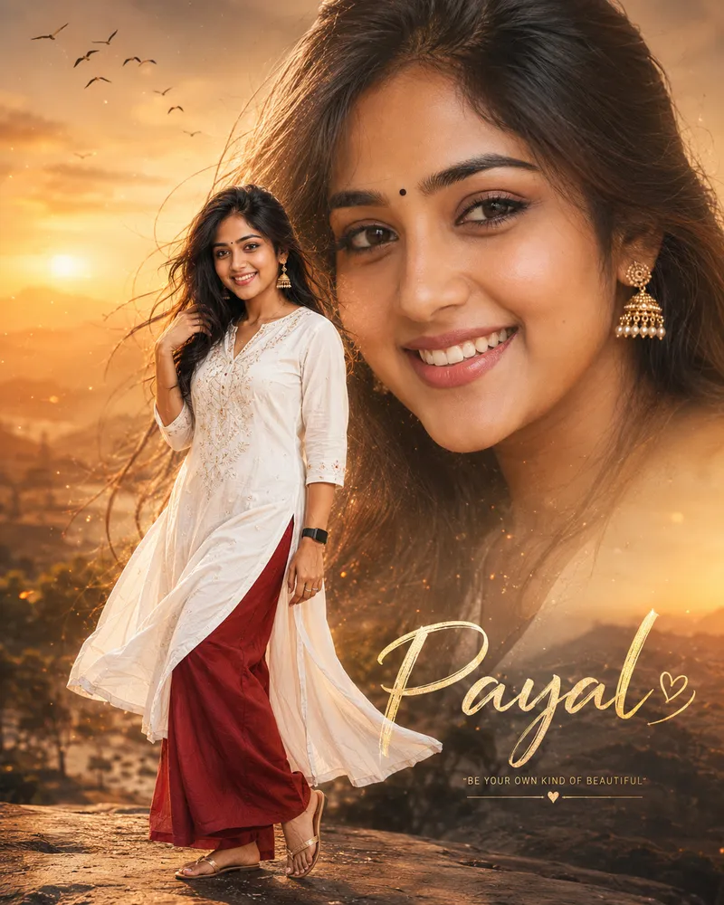 Indian Girl AI Art Prompt: Cinematic Double Exposure
