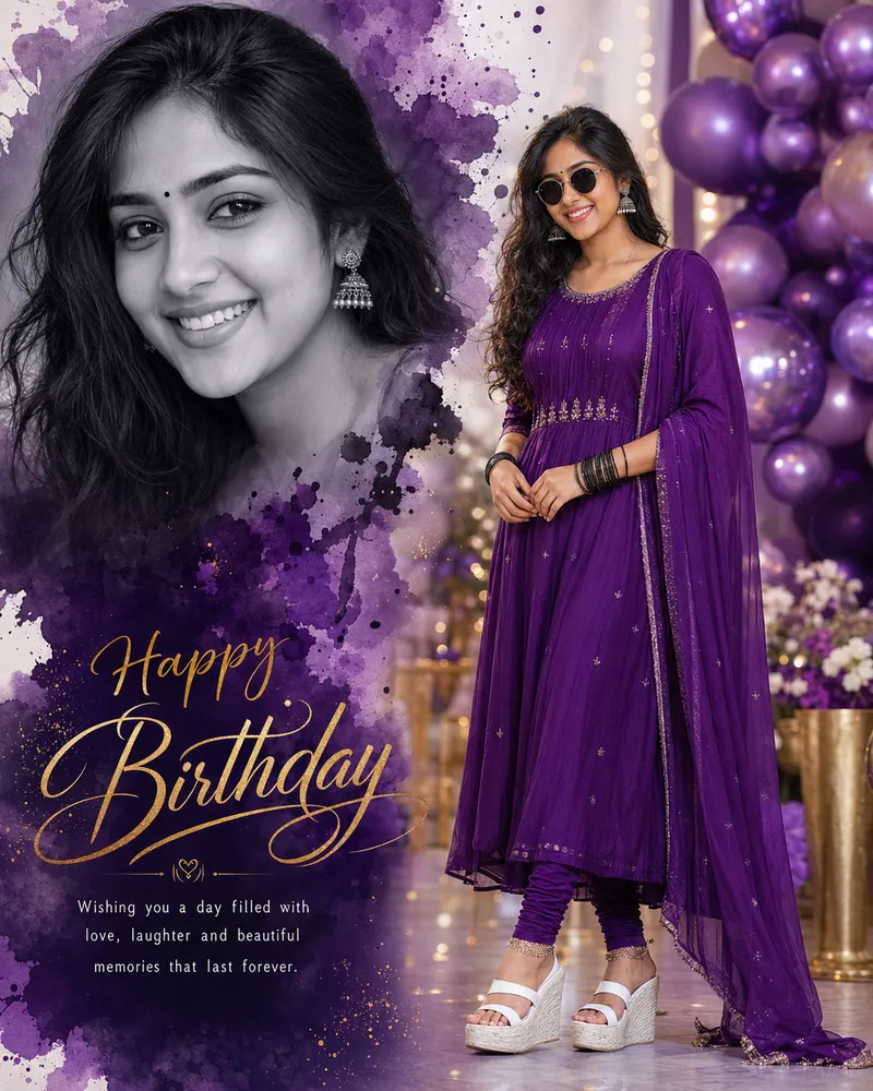 Luxury Birthday Collage:Fashion AI Prompt