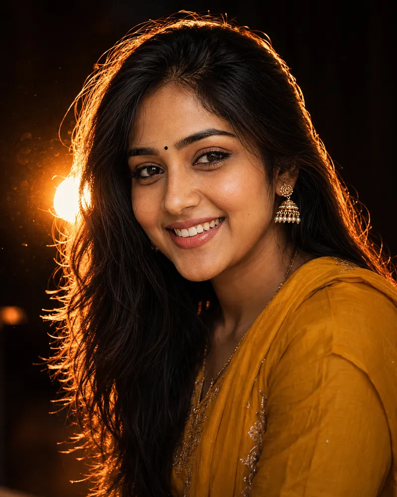 Bollywood Night Portrait AI Prompt