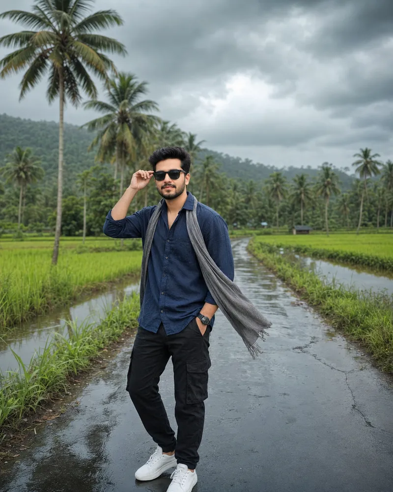 Monsoon Style South Asian Man AI Prompt
