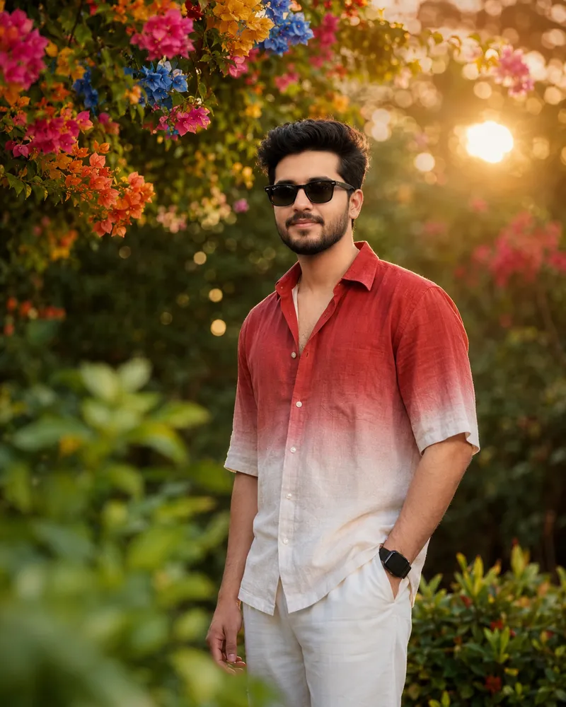 Dreamy Sunset Portrait: Bollywood Style AI Prompt