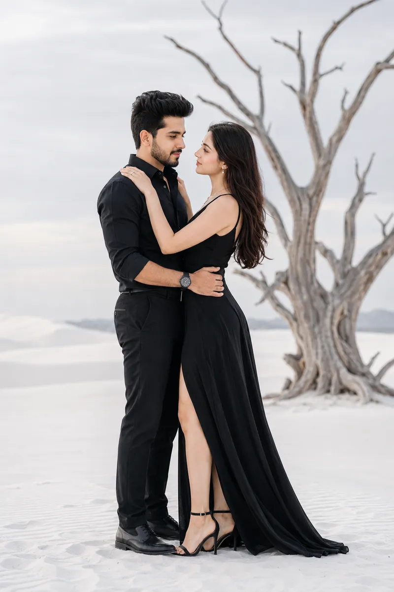 Elegant Indian Pair Luxury Romantic Photoshoot AI Prompt (DALL-E)
