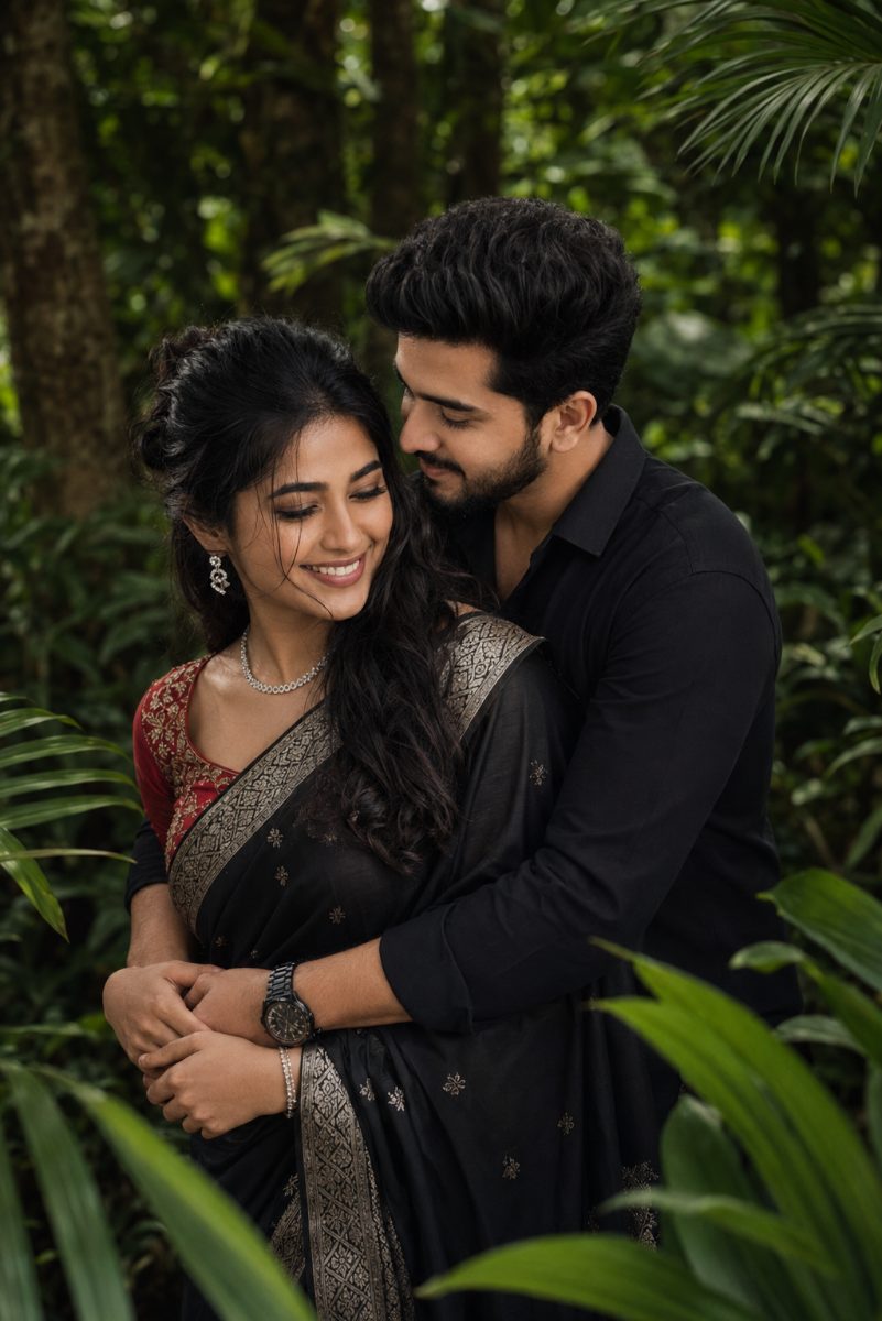 Indian Couple Romantic Forest Cinematic AI Prompt (Gemini)