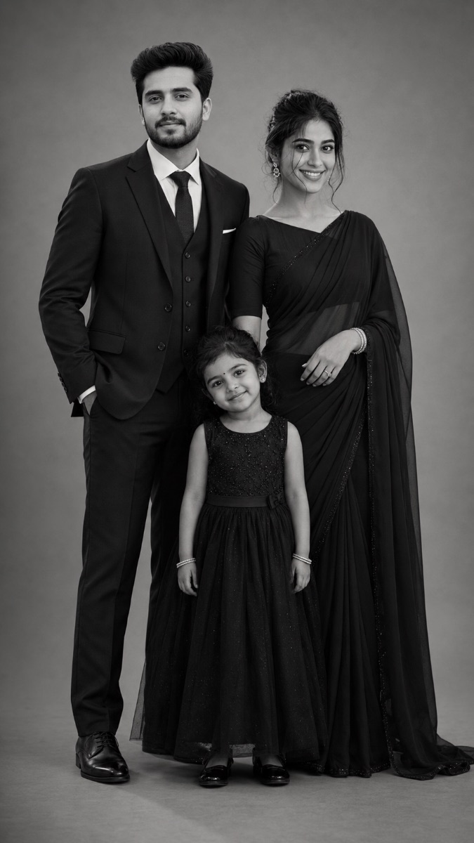 Cinematic Bollywood Style Family Fine Art Chatgpt and Gemini AI Prompt