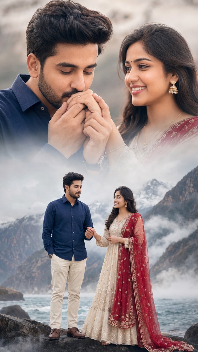Bollywood Style Double Exposure Couple AI Prompt