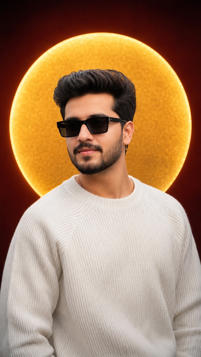 Stylish Indian Man Portrait Midjourney AI Prompt