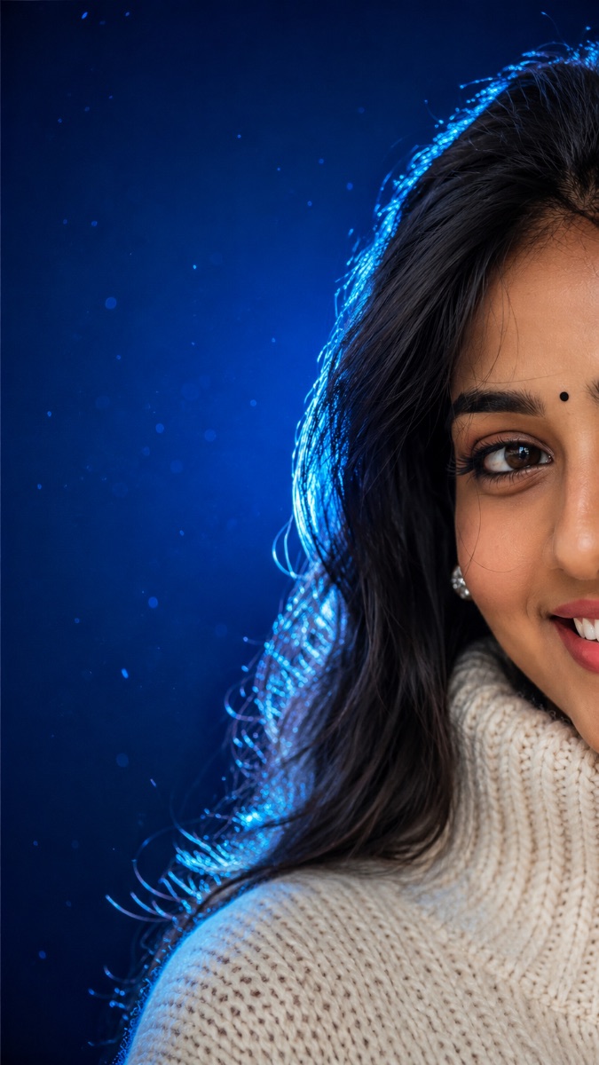Indian Woman and Man Blue AI Prompt