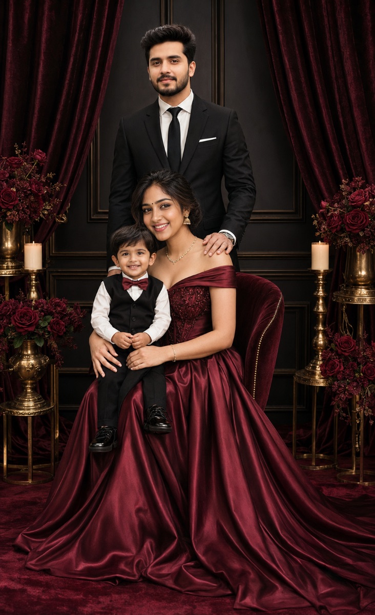 royal Bollywood-style couple portrait AI prompt
