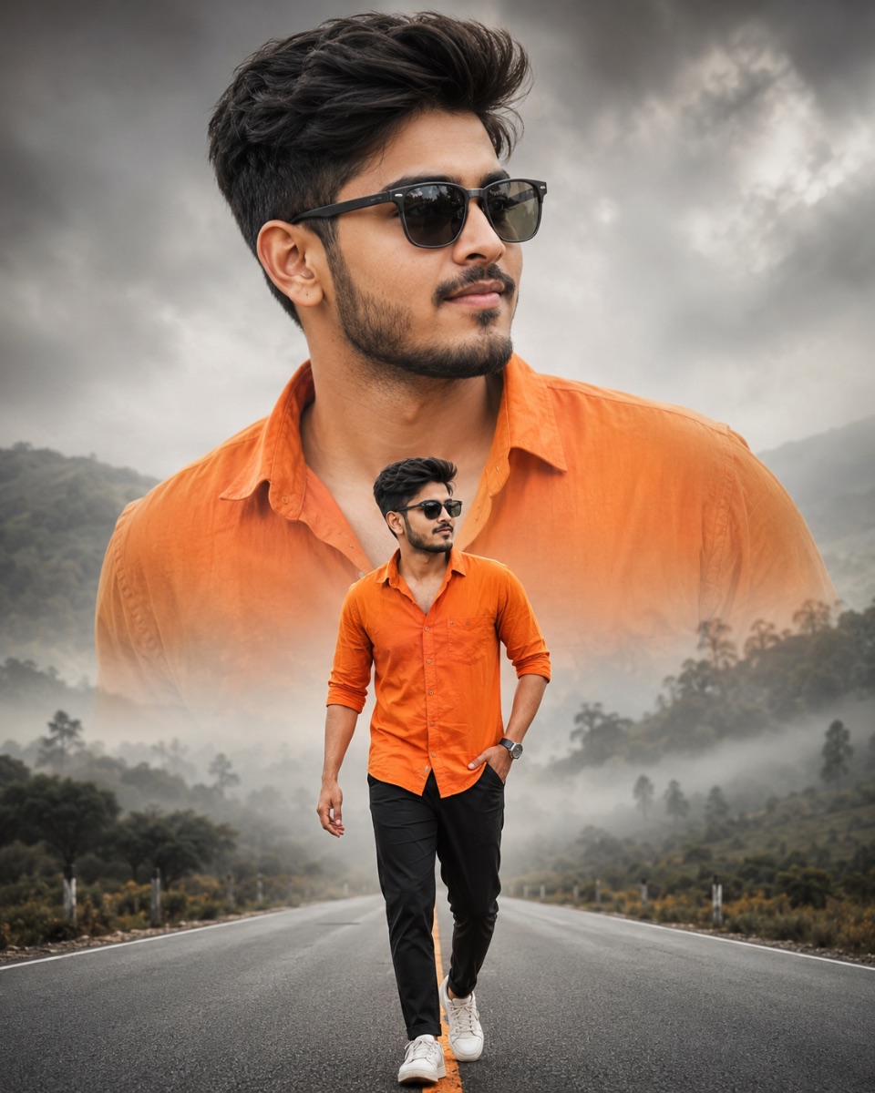 Cinematic Bollywood Man Double Portrait AI Prompt