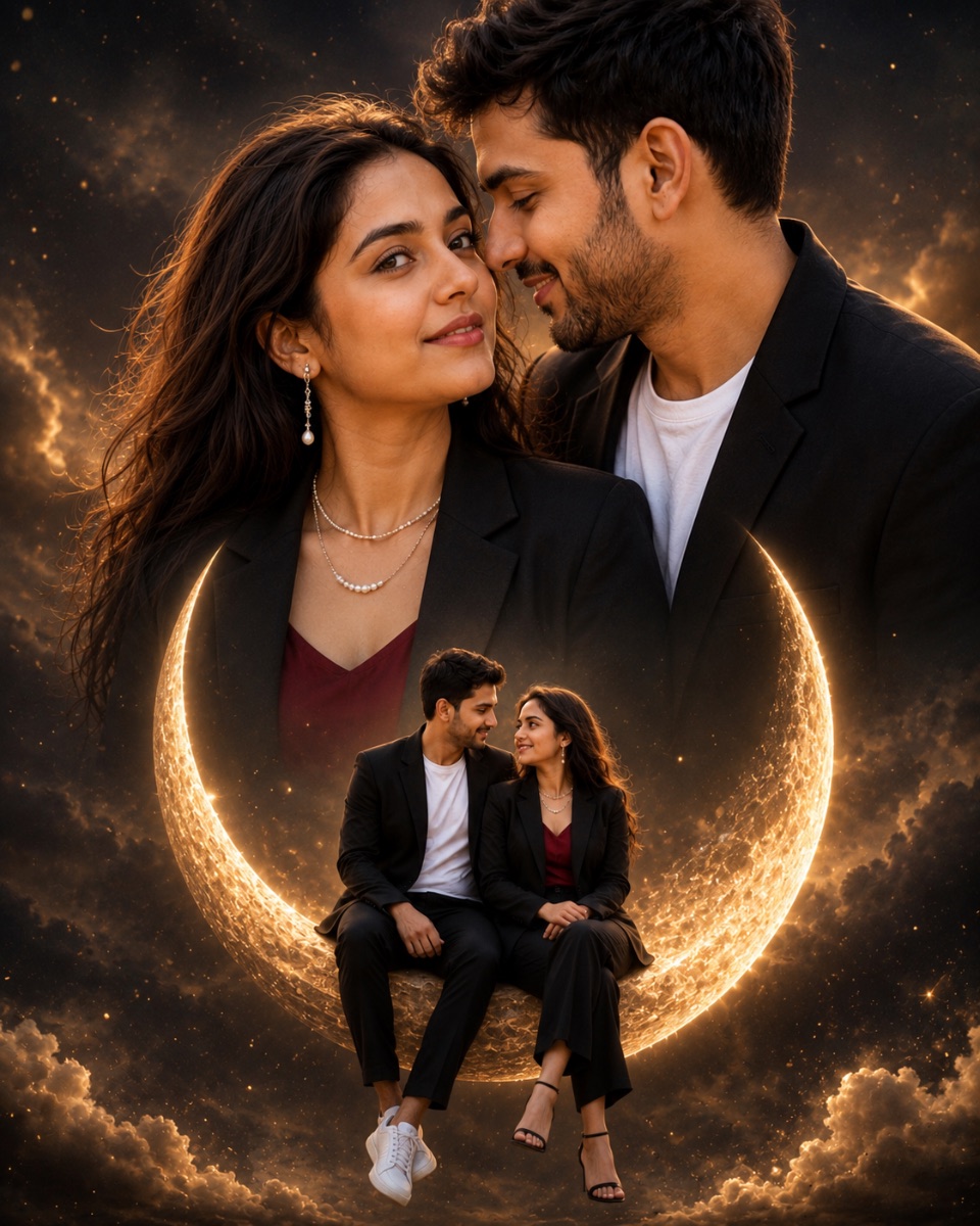 Romantic Couple Moon Scene AI Prompt